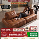 慕躍真皮沙發(fā)皮埃蒙特沙發(fā)豆腐方塊意式客廳直排單人模塊全半青皮沙發(fā) 三人位【3.15米】原版高定工藝 【洋東羅馬加厚半青皮】接觸面