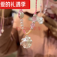 慕寶琳足銀999helloKitty貓魔法棒凱蒂貓純銀吊墜 手工編繩項鏈閨蜜同款 手工編織粉繩愛(ài)心Kitty貓項鏈