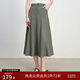 自巧小個(gè)子仿牛仔復古通勤A(yíng)字半身裙女2025新款高腰梨型身材裙子 朦朧綠 XS （2碼）