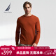 諾帝卡（NAUTICA） 【商場(chǎng)同款】男裝春夏款親膚舒適羊毛圓領(lǐng)毛衣男SO3302-N 磚桔色8RF M