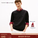 Tommy Hilfiger【柔軟親膚】Tommy26春夏新男女純棉圓領(lǐng)打底針織毛衣節日禮物 【純色繡標毛衣】經(jīng)典黑BDS L （推薦：150-165斤）