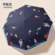 七麥麥全自動(dòng)三折兒童雨傘晴雨傘學(xué)生傘夜間反光條出行更安全 宇航員