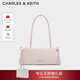 CHARLES&KEITH蝴蝶結簡(jiǎn)約單肩腋下包法棍包生日情人節禮物送女友CK2-20160193 Soft Pink淺粉色 中包