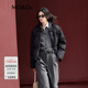 MO&Co.【新中式】羽絨服短款外套90鴨絨盤(pán)扣半高領(lǐng)寬松廓形摩安珂 藍黑色 建議和客服確認尺碼哦 XS /155 建議和客服確認尺碼哦