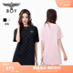 BOY LONDON【沁粉佳人】春夏女款T恤裙滿(mǎn)印潮牌直筒連衣裙W17906 黑色 M