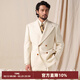 CULTUM1930s加厚羊毛呢復古西服套裝男雙排扣戧駁領(lǐng)商務(wù)休閑西裝外套 白色單西 M (50B)