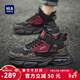 海瀾之家（HLA）男鞋春季2026新款老爹鞋國潮運動(dòng)休閑鞋氣墊增高加絨保暖鞋子男 黑色-四季舒適 43