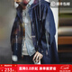 馬登工裝 復古街頭M51丹寧牛仔魚(yú)尾風(fēng)衣百搭中長(cháng)款抽繩連帽外套男秋季 牛仔藍 M