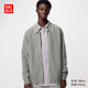 優(yōu)衣庫男裝襯衫領(lǐng)拉鏈針織開(kāi)衫/長(cháng)袖毛衣毛衫外套26春夏款481723 04 煙灰色 XL