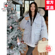 AEMAPE2026冬季新款工裝派克服羽絨服女短款大毛領(lǐng)90白鴨絨加厚冬裝外套 冰藍色+白色貉子真毛領(lǐng) 90%白鴨絨 M 100-115斤