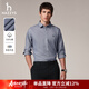 哈吉斯（HAZZYS）男裝 秋款商務(wù)通勤襯衣小千鳥(niǎo)格長(cháng)袖襯衫男ASCZK1BCK03 藏青色NV XL （180/100A 50）