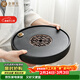 金鑲玉 茶盤(pán)圓形儲水家用功夫茶具干泡茶臺托盤(pán) 陶瓷雙圓25*5cm