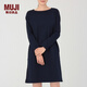 MUJI MUJI 女式 粗棉線(xiàn) 長(cháng)袖連衣裙 W7AB030 海軍藍 M