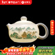 金鑲玉羊脂玉瓷西施壺中國風(fēng)陶瓷泡茶壺喝茶水壺功夫茶具家用單壺
