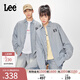 Lee25新品寬松版翻領(lǐng)復古淺藍色男女同款復古長(cháng)袖牛仔襯衫休閑潮 淺藍色（尺碼偏大，拍小一碼） L