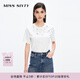 MISS SIXTYT恤女重工釘珠圓領(lǐng)短袖純棉寬松直筒顯瘦 米白 S