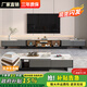 譽(yù)佰利巖板電視柜茶幾組合現代簡(jiǎn)約大小戶(hù)型落地2025可伸縮電視機柜 灰色+香乃兒亮光巖板 茶幾電視柜組合