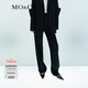 MO&Co.西褲解構設計感拼接雙腰高腰含綿羊毛精紡及地黑色摩安珂 黑色 L 170