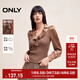 ONLY秋季時(shí)尚通勤V領(lǐng)泡泡袖拼接短款雪紡衫女|124151005 E10 幼獸棕色 S (160) 80A