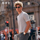 Mr.Bu布先生時(shí)尚花紗圓領(lǐng)短袖T恤男夏季新款提花肌理休閑上衣ET17176 雪花灰 2XL (185)