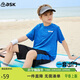 ASK JUNIOR童裝兒童套裝男童夏裝涼感薄款短袖t恤短褲跑步運動(dòng)兩件套 藍色