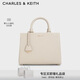 CHARLES&KEITH吊牌飾大容量托特包手提包包女包媽媽包生日新年禮物CK2-50160152