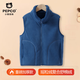 小豬班納兒童搖粒絨馬甲2026男童秋冬雙面加絨防寒保暖背心親膚柔軟坎肩 【加厚款/搖粒絨純色馬甲】51103深藍 170