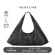 INJOYLIFE牛仔系列丹寧氣囊包騎行斜挎包復古輕便旅行包大容量單肩包 牛仔氣囊包(大號) 大包