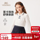 英氏（YEEHOO）女童polo衫兒童T恤中大童裝長(cháng)袖上衣學(xué)院棉打底衫春 白色 120
