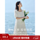 茵曼（INMAN）七七同款連衣裙2026夏女裝新款田園純棉提花方領(lǐng)A字泡泡袖蛋糕裙 珍珠白 M