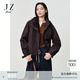 玖姿（JUZUI）戶(hù)外工裝機能風(fēng)連帽外套女2025秋季新款JTFQ40501 深紫 L