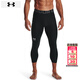 安德瑪（Under Armour）緊身褲男褲子男士 26春季新款運動(dòng)褲跑步訓練健身褲彈力七分長(cháng)褲 緊身中褲/輕質(zhì)HeatGear面料/建議拍大一碼/黑色 XL