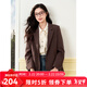 LAGOGO正肩氣質(zhì)西裝女拉谷谷春秋新款高級感休閑通勤西服外套 咖啡色(U1) L