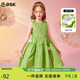 ASK JUNIOR女童裙子夏季兒童純色花朵連衣裙無(wú)袖小清新公主裙 綠色 130
