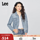 Lee25秋冬新品標準版翻領(lǐng)淺藍色女牛仔夾克外套 淺藍色  M 
