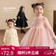 LUSON小O寶童裝 寶寶網(wǎng)紗連衣裙女加絨半高領(lǐng)2025冬女童蓬蓬公主裙禮服