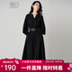 晚白【新品】2026春季收腰顯瘦V領(lǐng)赫本風(fēng)裙子氣質(zhì)高級感系腰帶連衣裙 黑色 M
