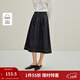 茵曼（INMAN）2025秋冬女裝新款休閑百搭高腰牛仔半身裙顯瘦寬松a字長(cháng)裙 深藍色 S