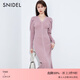 SNIDEL春夏優(yōu)雅修身V領(lǐng)泡泡袖魚(yú)尾針織連衣裙SWNO241048 粉色 均碼 （F）