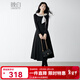 晚白2026年春款時(shí)尚波點(diǎn)法式拼接裙子修身顯瘦彈力舒適通勤連衣裙 黑色 XL