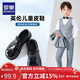 羅蒙男童皮鞋黑色軟底英倫風(fēng)學(xué)生演出鞋兒童表演大童西裝單鞋 黑色 38