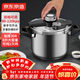 京東京造 高壓鍋 壓力鍋雙檔家用304不銹鋼防爆6L大容量爐灶通用22cm