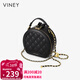 viney牛皮包包女包輕奢斜挎鏈條包單肩小圓包生日三八38女神節禮物