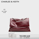 CHARLES&KEITH大容量軟面鏈條郵差包單肩包腋下包包女包情人節禮物CK2-20271514