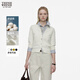 Teenie Weenie小熊女裝毛針織衫26春季新款層次感條紋襯衫拼接開(kāi)衫 象牙白 S