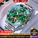 歐品客瑞士認證十大品牌綠水鬼手表男鏤空全自動(dòng)機械表夜光防水男士手表 歐品客3229鋼帶本綠 免費刻字 終身質(zhì)保