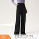 香影糯米褲女高腰2025秋冬新款含羊毛休閑松緊高腰米色寬松直筒褲 灰色 M 160/64A/95-110斤
