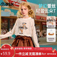 ASK JUNIOR蕾絲兒童T恤女童2026春季套頭打底衫長(cháng)袖撞色上衣