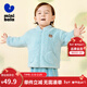 迷你巴拉【暖芯】男女童雙面絨家居保暖外套寶寶護肚毛絨外衣 冰藍80935 110
