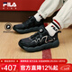 FILA童鞋兒童籃球鞋2025冬季新款男女童可頌鞋旋鈕運動(dòng)鞋 影黑灰/黑-TB 36 內長(cháng)22.5cm